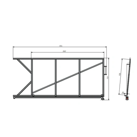 Стеллаж для вертикального хранения листового металла 3,0х1,5_1т_6к от компании Абсолют